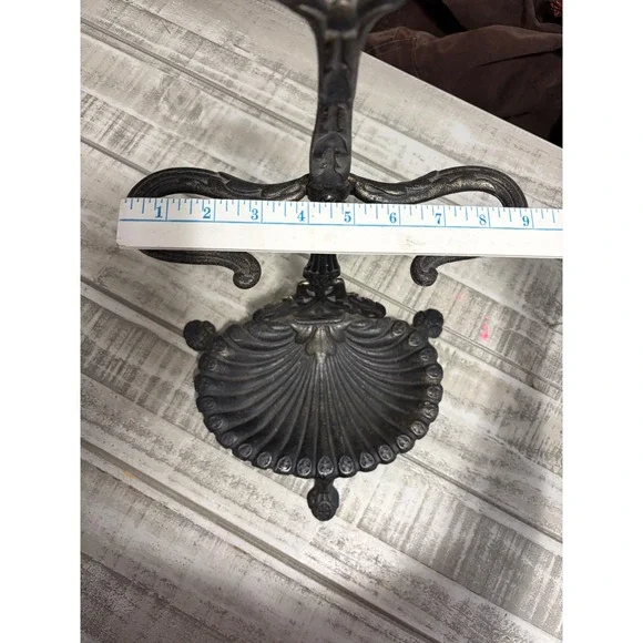 Vintage Cast Iron Royal Brand Umbrella Holder Hand Towel Rack Shell Victorian - Picture 9 of 9